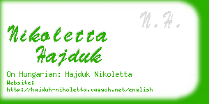 nikoletta hajduk business card